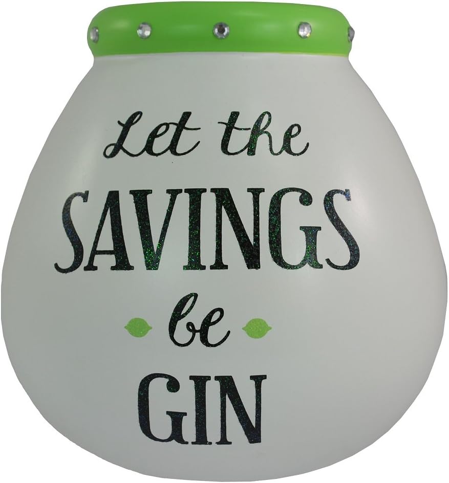 Pot Of Dreams Money Box | Let The Savings be Gin | Piggy Bank | Gift Idea for Her, Ceramic, Multi, One Size