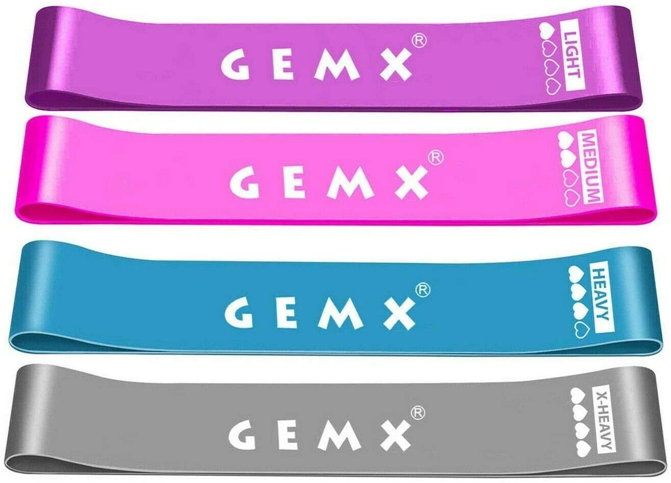 Latex Resistance Bands| Stretch Exercise Band | Fitness Elastic Bands and training 4 Resistance Levels for Glutes, Legs, Yoga, Pilates Home Workout Fitness & Physiotherapy Exercise Bands for Men Women