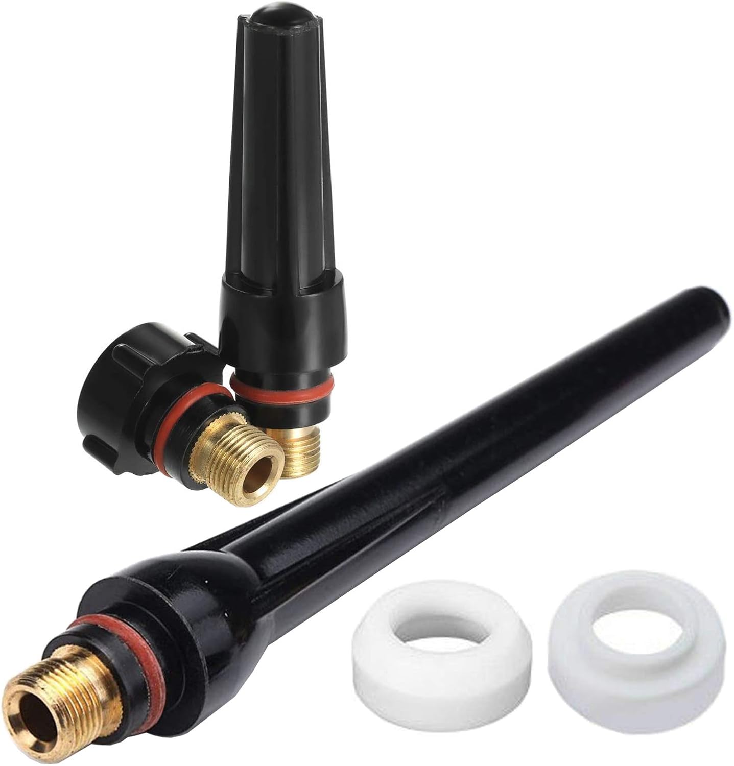 Zinger 53pcs TIG Welding Torch Stubby Gas Lens #10 Pyrex Glass Cup Kit Accessories for DB SR WP-17/18/26 TIG Welding Torch, with Cup+Back Cup+Nozzle+Collet+Collet Body+Gas Lens+Cup Gasket - - 