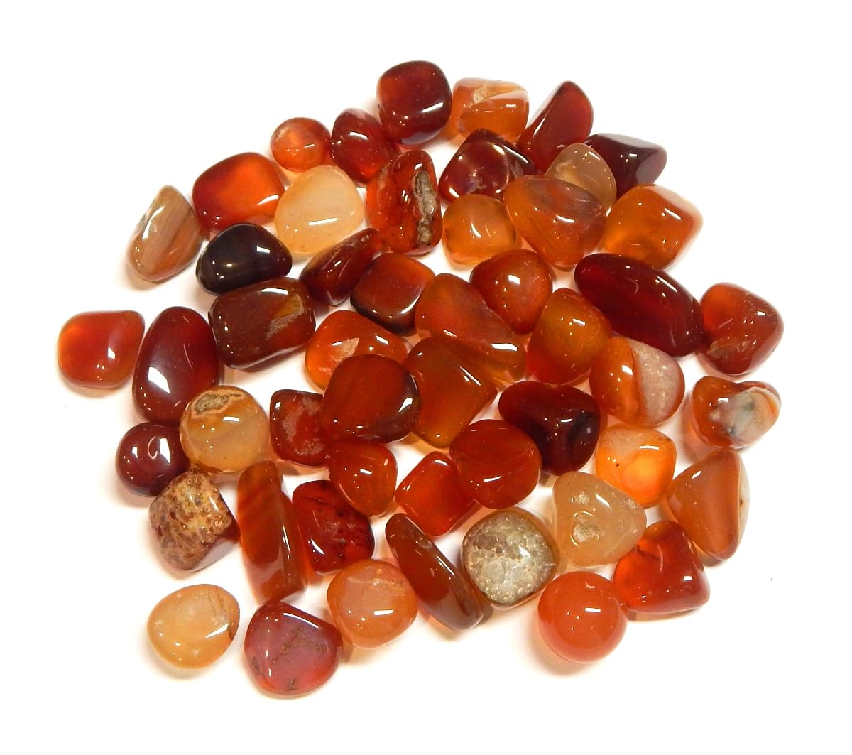 Perlin Pack of 50 Agate Gemstones Semi-Precious Stones Beads 9 mm ~ 15 mm Tumbled Stones Gemstone Semi-Precious Stone for Gemstone Game for Treasure Hunting and Decoration (Red)