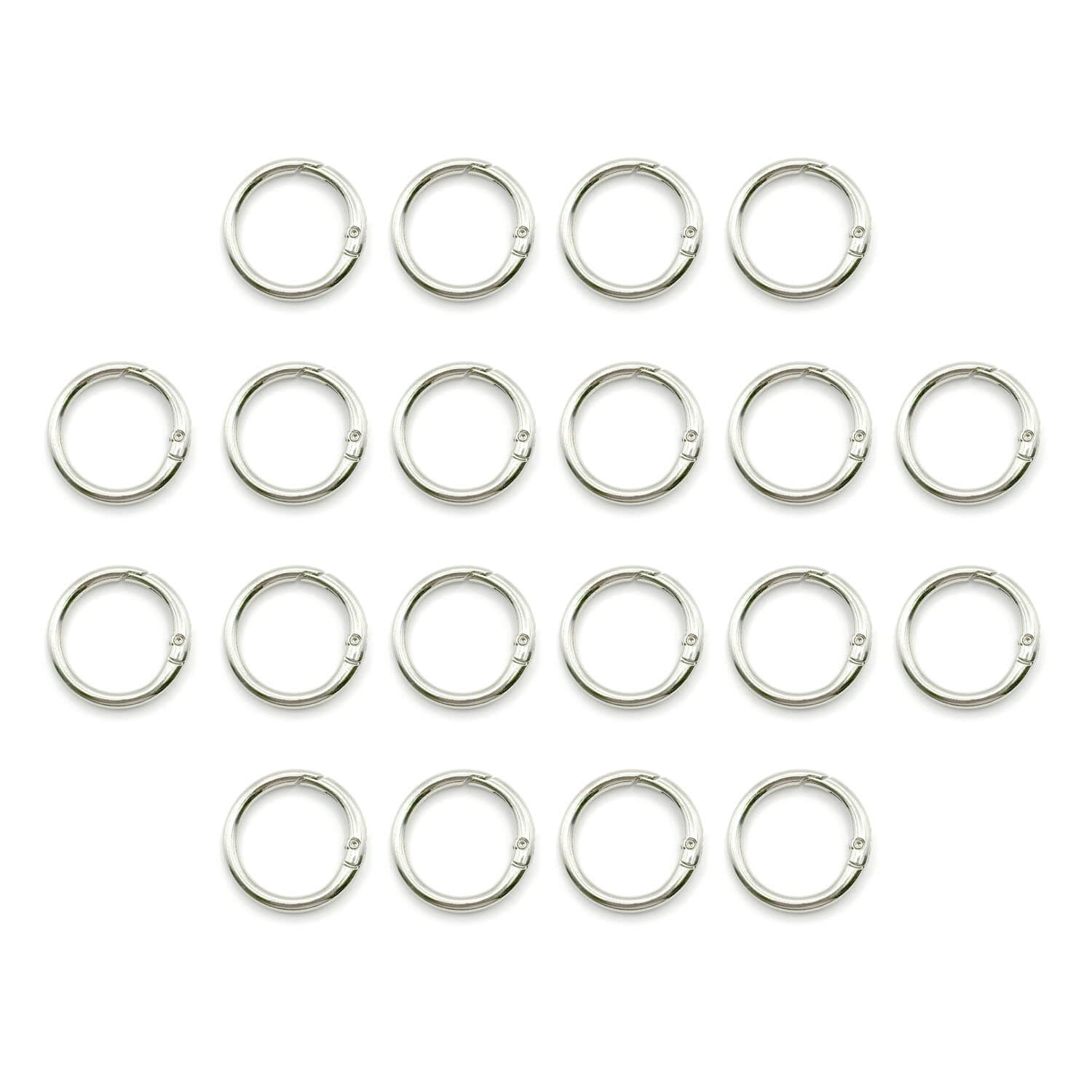 Photo 1 of 20 Pack 0.5 Inch Round Buckle Clip?Spring Circle Carabiner Clips, Metal Keyring Keychain Clip for Key Bag Purses(Silver)