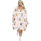 KFUBUO Plus Size Nightgowns for Women V-Neck Sleep Tshirts Dress Pjs Lounge Short Sleeves Sleepwear With Pocket Fit S-5XL