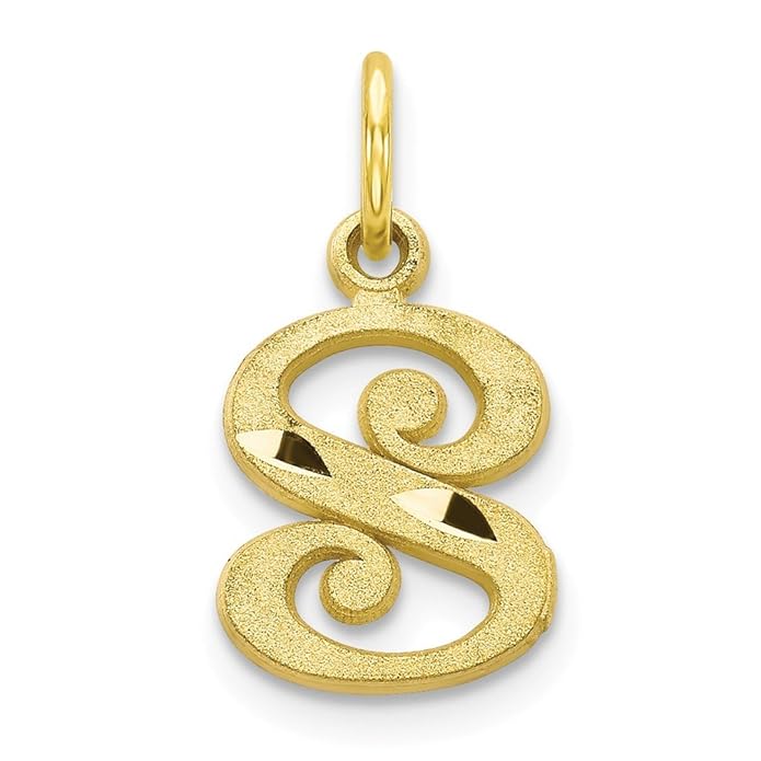 10k Yellow Gold Initialcharm Necklace Pendant Charm Initial