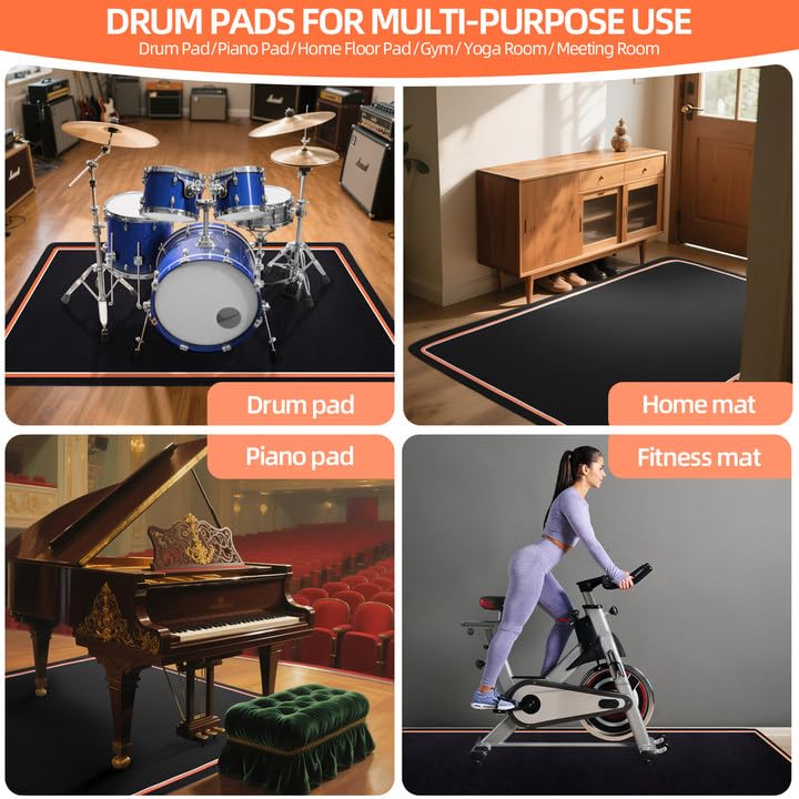 OUUTMEE Drum Mat 182 x 155 cm Black / Orange