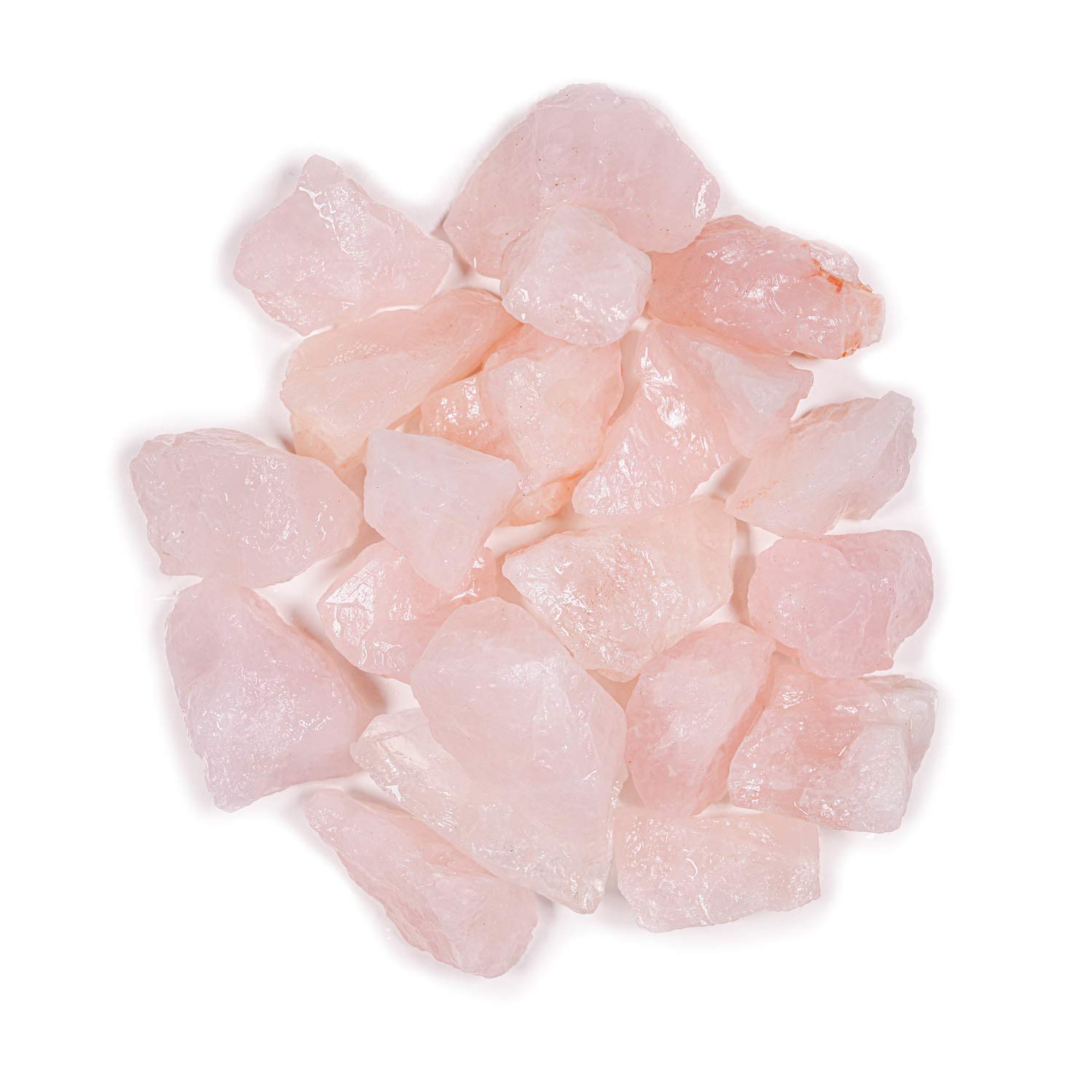 Crystal Allies Materials 1lb Bulk Rough Pink Rose Quartz Crystals from Brazil Large 1" Raw Natural Stones for Cabbing, Cutting, Lapidary, Tumbling, and Polishing & Reiki Crystal Healing Wholesale Lot