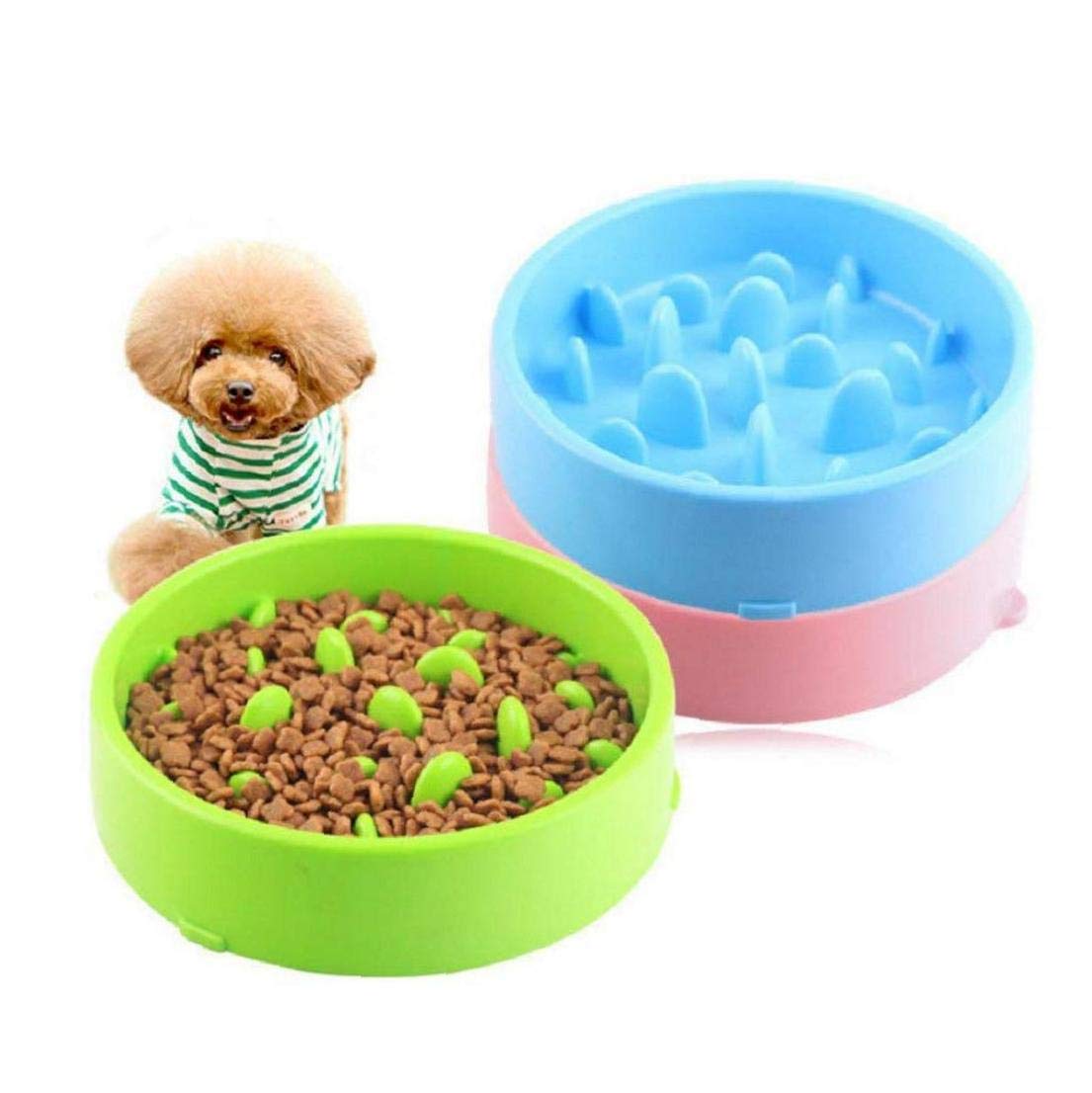 Pink Dog Bowls Pet Slow Feed Bowl Slow Feeder Dog Bowl Interactive