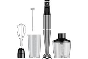 Immersion Blender Handheld Corded Hand Blenders Set 1100W, Trigger Variable Speed 5 in 1 Stick Emulsifier with Chopper, Whisk