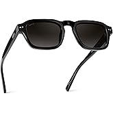 WMP Eyewear - Men's Polarized Sunglasses: Narrow Geometric Frame, Rectangular Lenses, Round Rivets, Injected Metal Core