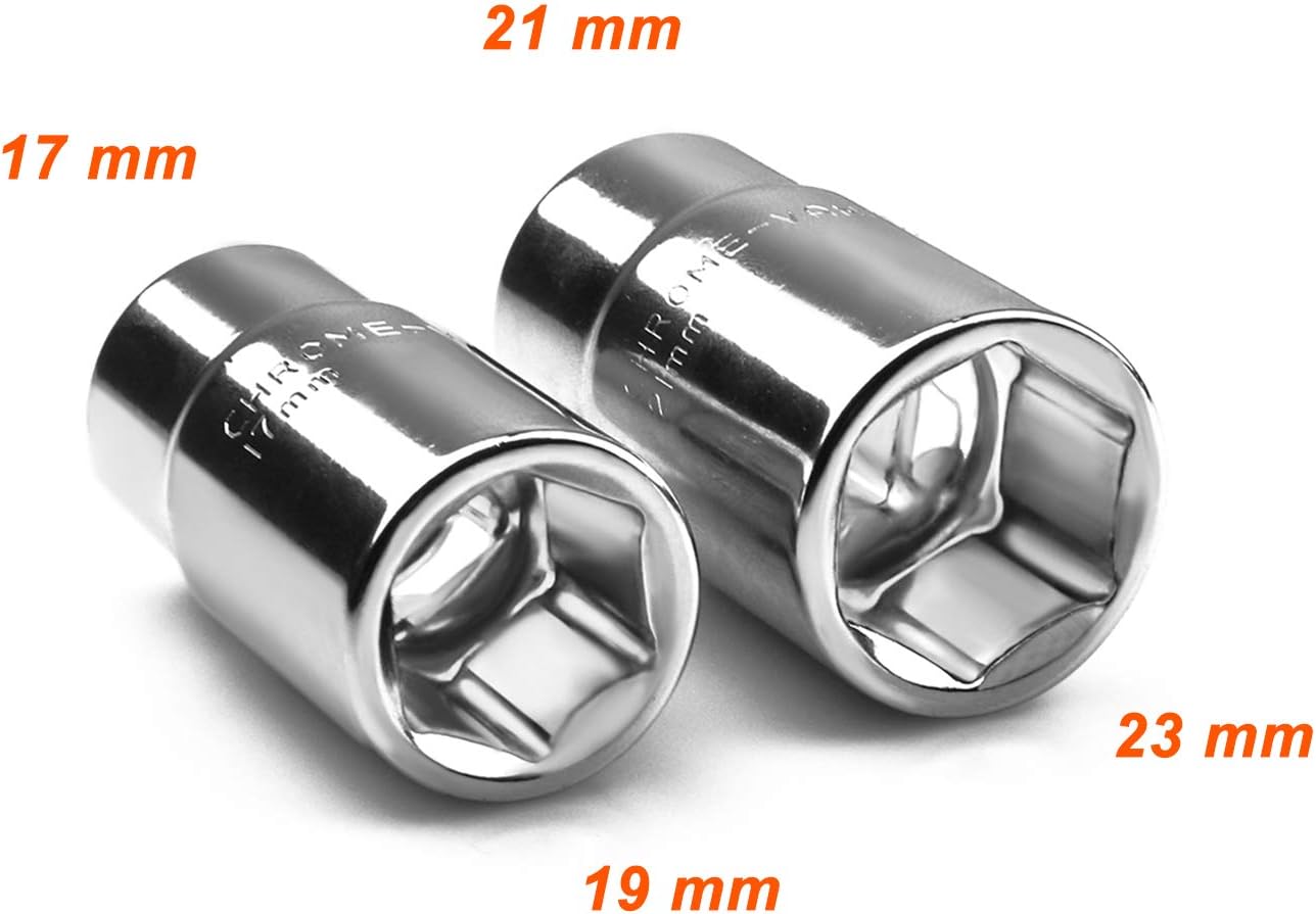Spurtar Wheel Brace Nut Wrench, Telescoping Car Wheel Wrench 1/2 Drive with 17/19mm and 21/23mm Sockets for Car Van, Truck, Caravan - Image 5
