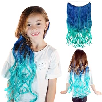 Amazon Com Unicorn Hair Curly Ombre Halo Hair Extension Magic