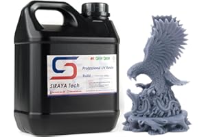 Siraya Tech 2kg Build 3D Printer Resin - High Resolution, Non-Brittle, Tappable Engineering Resin - Ideal for LCD DLP 3D Printing 8K Capable (Sonic Grey, 2kg)