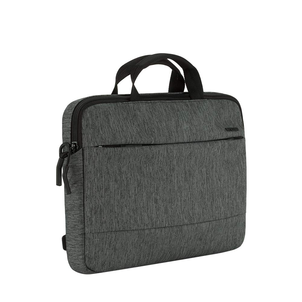 Incase City Brief Messenger Bag for 16 inch Laptops and Tablets - Plush Fleece Lined Laptop Compartment, Quick Access Pocket for Accessories, Adjustable Shoulder Strap - Heather Black/Gunmetal Grey