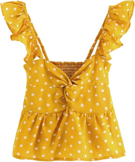 polka dot sleeveless top