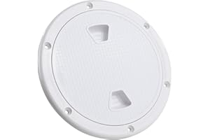 4" Boat Hatch, Marine Access Hatch, Round Inspection Deck Plate Hatch with Detachable Cover, Non-Skid, UV Resistant ABS White