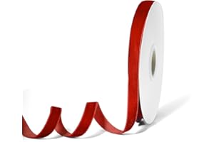 SFONI Red Velvet Ribbon for Gift Wrapping, Trimming Ribbon for Christmas DIY Craft Wedding Floral Holiday Valentine's Day Decoration Choker Hair Bow Hat Wreath Making, 3/8" x 10 Yards
