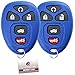 2X KeylessOption Key Fob Replacement for 2004 2005 2006 2007 2008 2009 2010 2011 2012 2013 Buick Chevrolet Chevy Cobalt Malibu Pontiac G5 G6 Saturn Remote, 5-Button 22733524, Locksmith Required