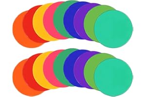 TuXHui Spot Markers 9inch 10inch 18pcs 27pcs Rubber Agility Dots Flat Cones Non Slip Sports Dots Floor Spots Agility Markers for Kids Soccer Basketball Speed Agility Training, Classroom Activities