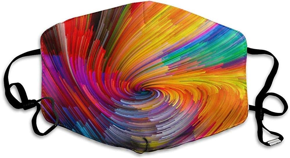 Abstract Color Rainbow Pattern Mouth Mask Reusable Washable Comfy Adjustable Face Mask Anti-Dust For Women Man