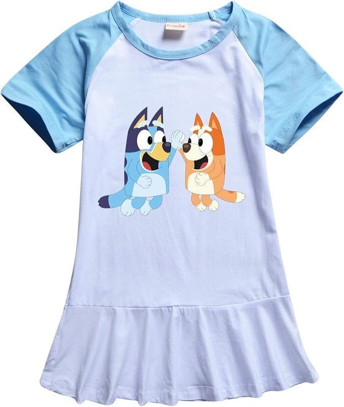 Moschin Kids Dresses for Girls Bingo Bluey Dress Toddler Girl Summer