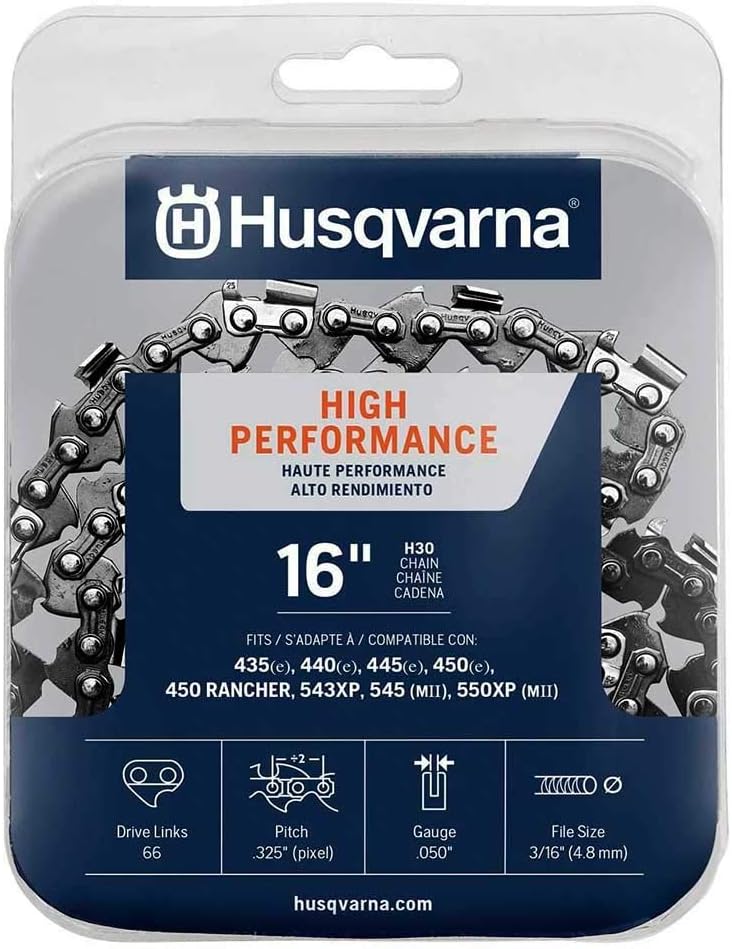 Husqvarna Chainsaw Chain 16" .050 Gauge .325 Pitch Low Kickback Low-Vibration: New World Diamonds: Garden & Outdoor