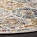 SAFAVIEH Madison Collection Area Rug - 4' Round, Cream & Multi, Boho Chic Distressed Design, Non-Shedding & Easy Care, Ideal for High Traffic Areas in Living Room, Bedroom (MAD611B)