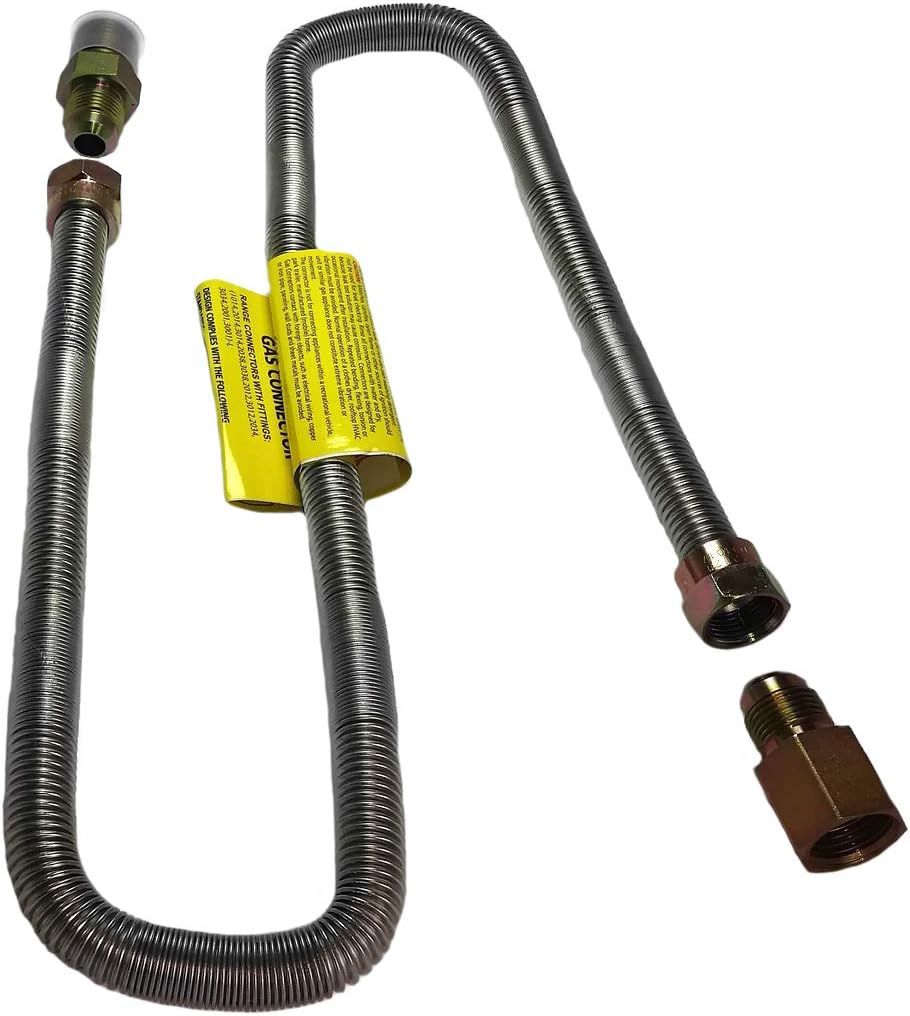 Midwest Hearth Whistle Free Gas Flex Line for Fire Pit and