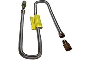 Midwest Hearth Whistle Free Gas Flex Line for Fire Pit and Fireplace - Stainless Steel (36" Long)