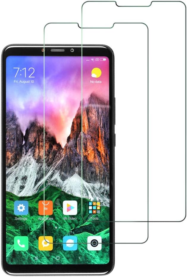 Widamin 2Pack, Screen Protector Compatible with Xiaomi Mi Max 3, Premium Tempered Glass with 9H Hardness, 2.5D Round Edge, [Crystal Clearity], [Scratch-Resistant], [No-Bubble] For Xiaomi Mi Max 3