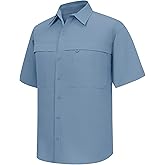 Men's Quick-Dry Hiking Shirts Short Sleeve, Travel Sun Protection Shirts, Mens Safari Cargo Shirt for Fishing Camping
