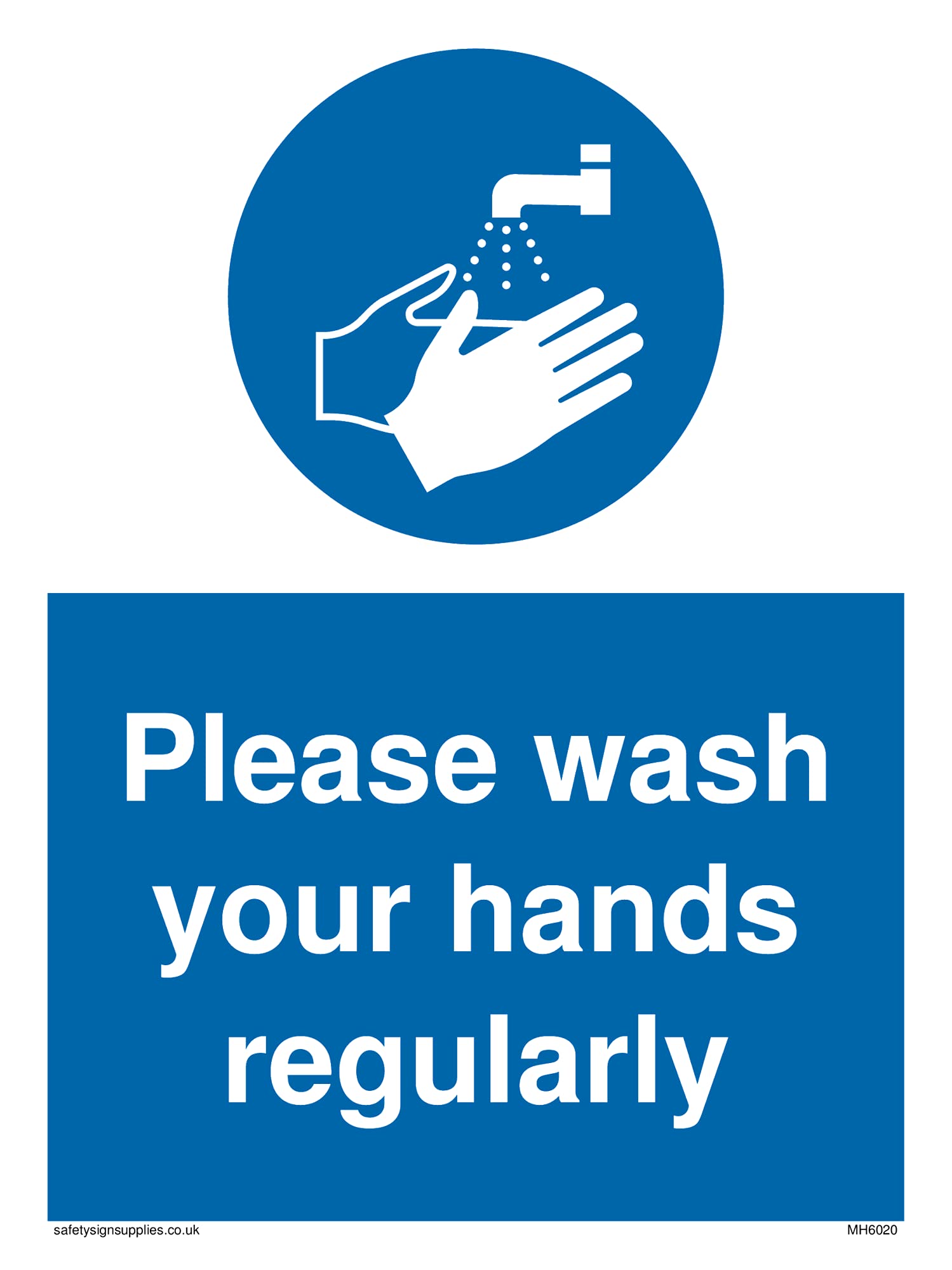 Pack of five - Please wash your hands regularly with mandatory wash hands symbol Sign - 150x200mm - A5P