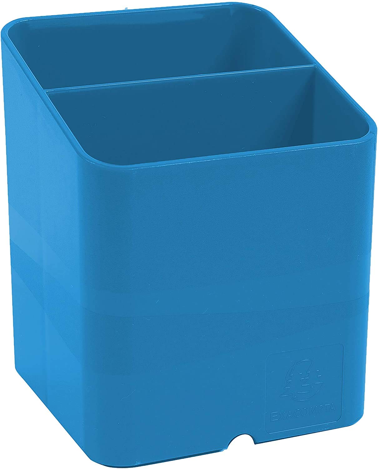 Exacompta - Ref 677100D - Clean'Safe Antimicrobial Pen-Cube Pen Pot - 74 x 74 x 93mm, Space Saving Pen Pot, 2 Sections Pens, Pencils and Accessories - Blue