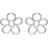 HANRESHE Silver Daisy Stud Earring For Women Cute Flower Earrings Jewelry Unique Stud Earrings Flower Trendy Gift
