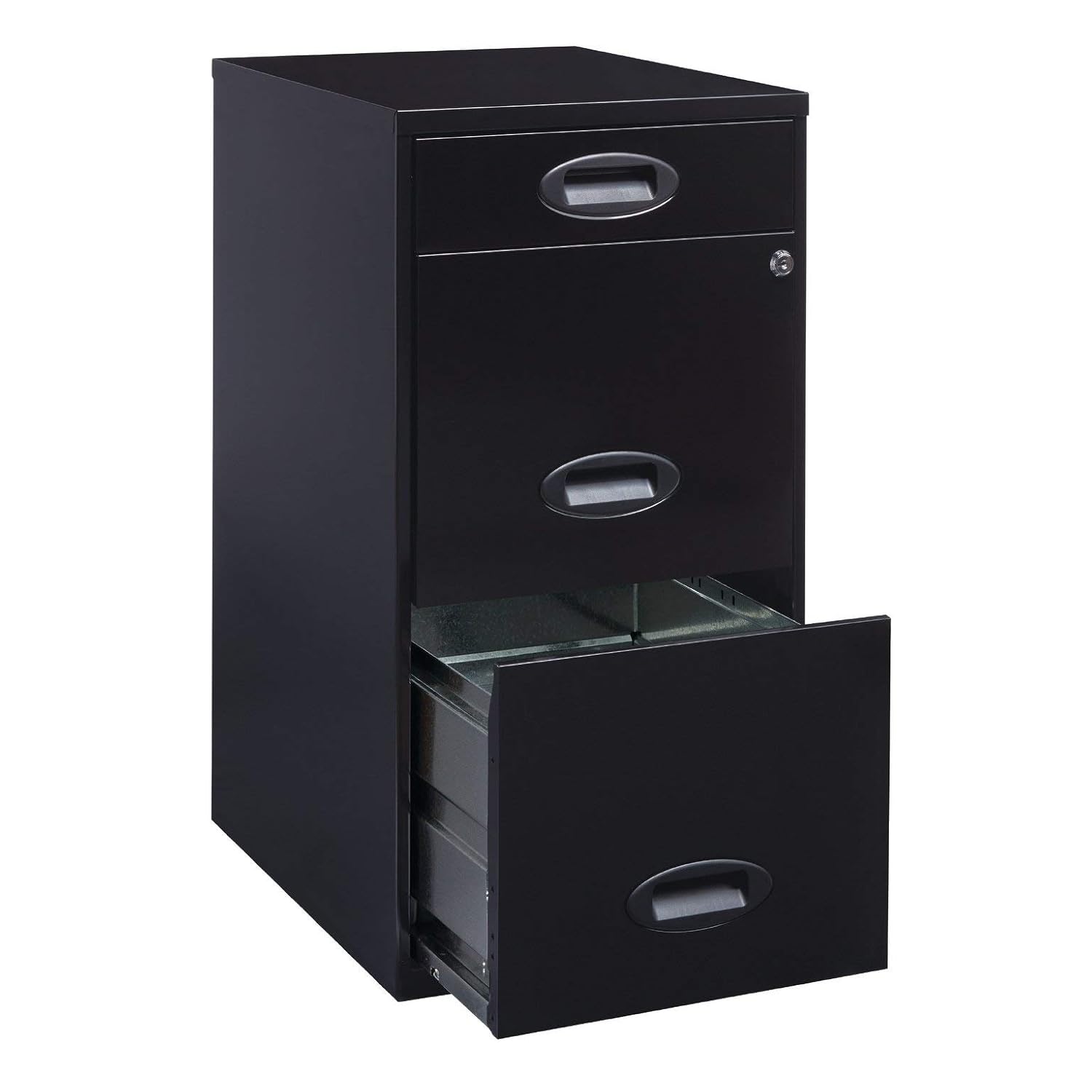 Amazon Com 18 Deep 3 Drawer Metal Organizer File Cabinet Black
