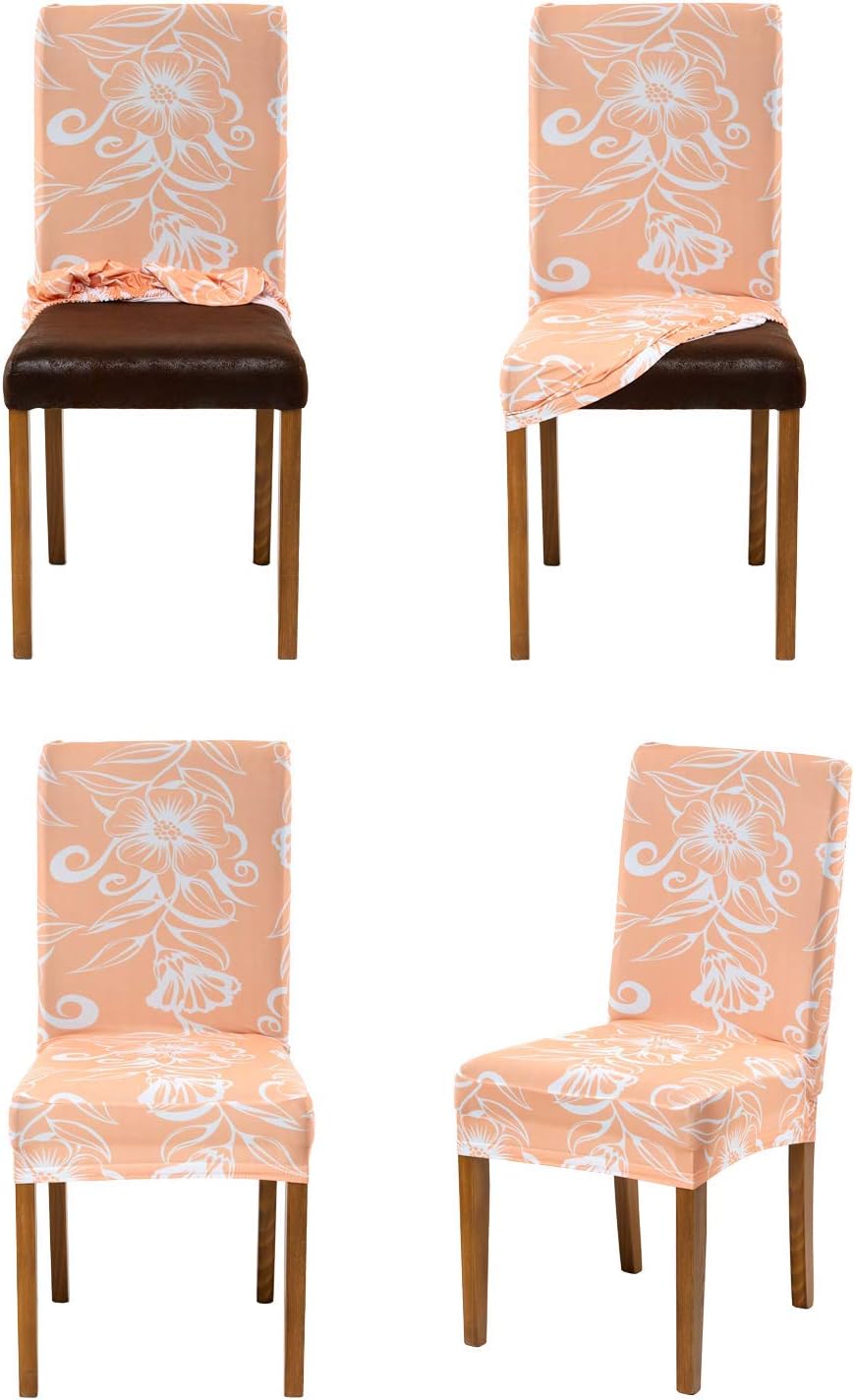 Dreeton Dining Room Chair Covers Set of 4 with Table Runner, Removable and Washable Chair Seat Slipcovers, Stretch Seat Protector Hotels, Home, Restaurants, Wedding Banquet, Office, Party: Kitchen & Dining