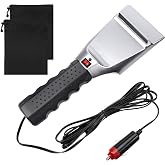 Frienda 1 Pcs 12V Heated Snow Ice Scraper Windshield with 2 Mirror Covers | Electric Defroster for Cars Trucks, Fast Snow Removal, Cigarette Lighter Plug, Side Mirror Protective Bags for Most Car Truck