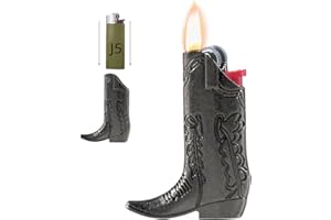 Zxvskr Cowboy Boot Lighter Sleeve Cover, Lighter Sleeve Cover for Mini Bic J5 Accessories Decoration for Everyday Carry Or Travel Gift