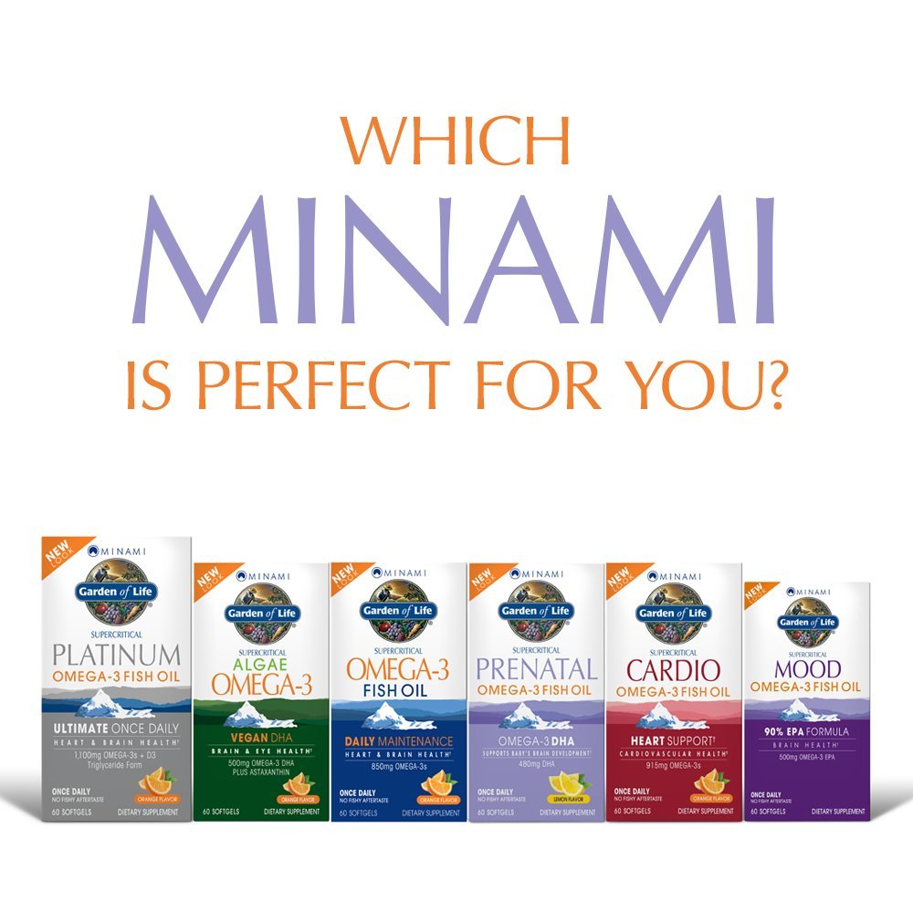 Garden of Life Prenatal DHA Omega 3 Fish Oil Supplement - Minami Natural Prenatal, Lemon, 30 Softgels