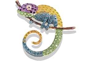 CHAKRA HEALING REIKI CHR Chameleon Brooch Pin Colorful Crystal Lizard Animal Brooch Jewelry for Women Girls