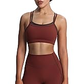 Aoxjox Women's Workout Sports Bras Takes Two Bra High Impact Training Fitness Running Yoga Crop Tank