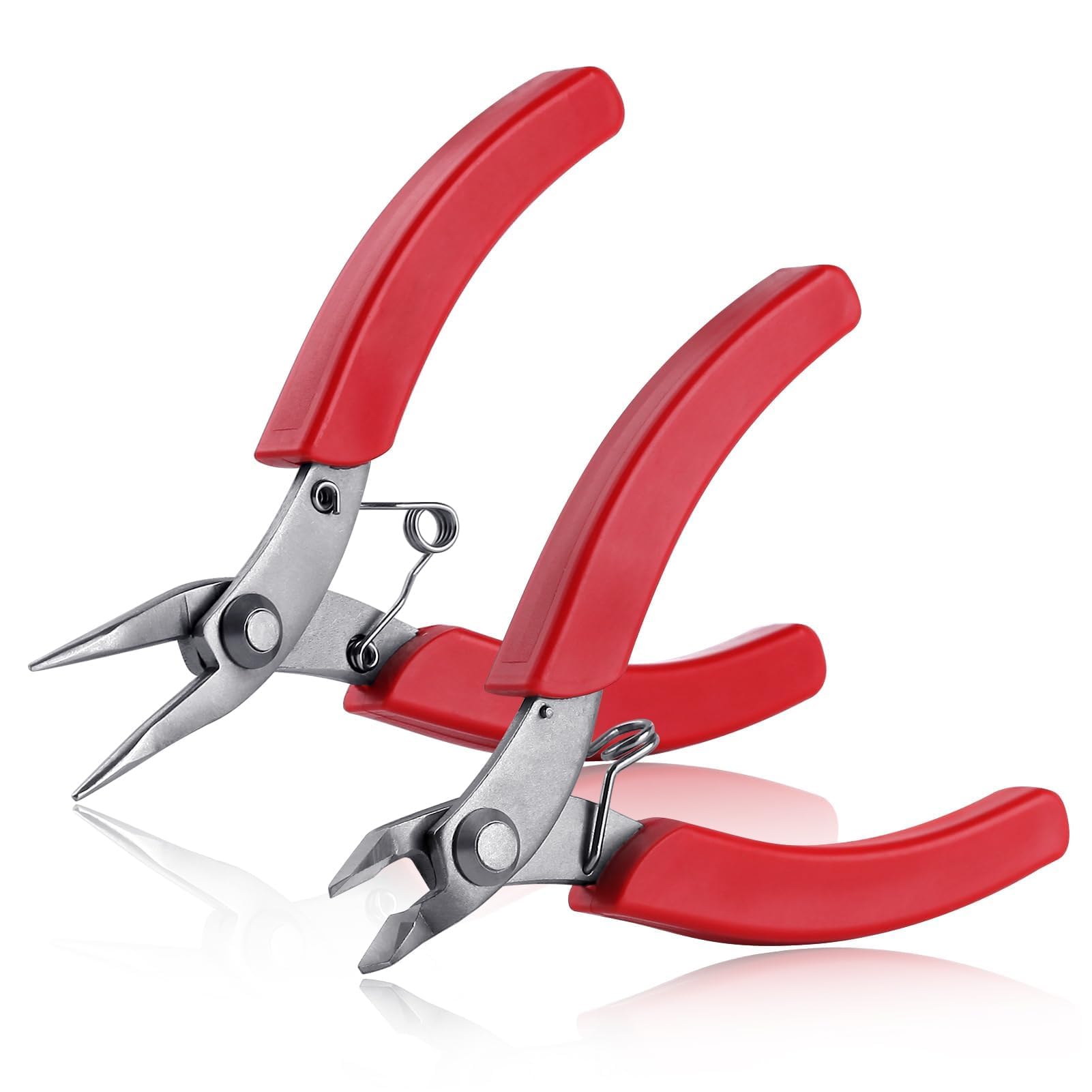 SPEEDWOX 2 Pack Mini Long Short Nose Pliers - 4.5 inch, Flush Cutter, Diagonal Oblique Cutter, Steel Wire Cutters — image 1