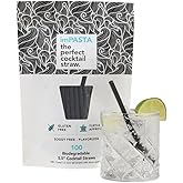 imPASTA Straws Biodegradable Cocktail Straws 5.5 Inch - 100 Count, Vegan-Friendly, Gluten-Free & Compostable, Never Cracks, 100% Flavourless, Eco-Friendly Drinking Straws Alternative to Plastic Straws