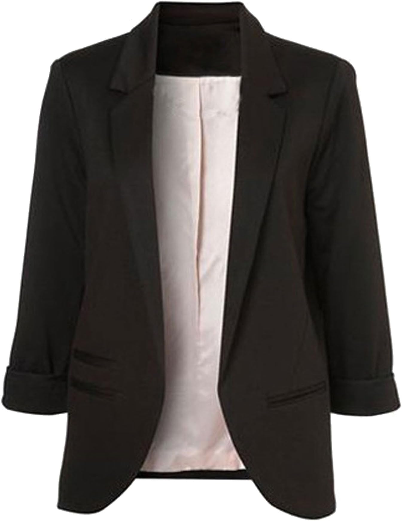 FACE N FACE Women's Cotton Rolled Up Sleeve No-Buckle Blazer Jacket Suits