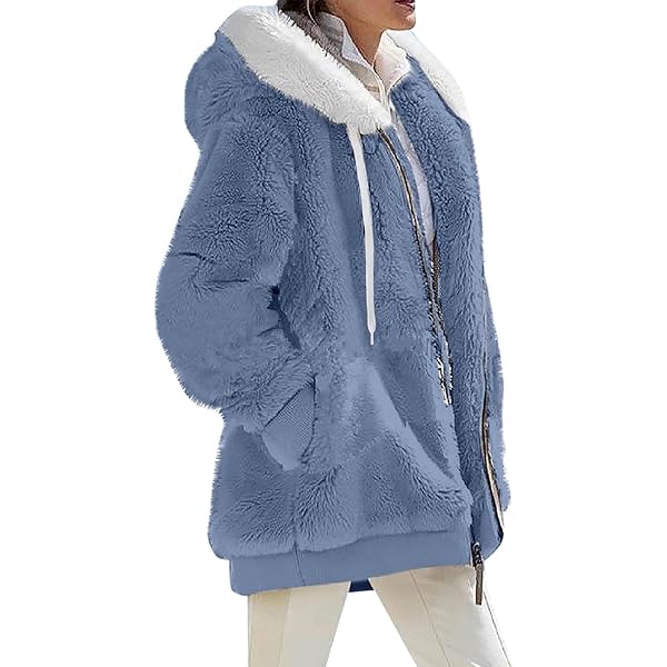 SdGgsgv Womens Plus Size Fuzzy Fleece Jacket Winter Full Zip Plush