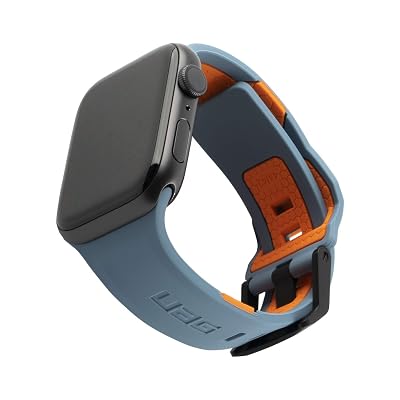 Buy عمران الدروع uag متوافق مع ساعة أبل 44mm 42mm، سلسلة iwatch 6/5/4/3/2/1  \u0026 مشاهدة se، سيليكون باند مدني قابل للتعديل رياضي قابل للتعديل حزام ساعة  استبدال رياضي، slate/ orange Online in