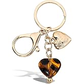 Angyape Leopard Heart Keychain Cute Keychains for Car Keys Accessories Gold Purse Bag Charms for Handbags Gifts for Women
