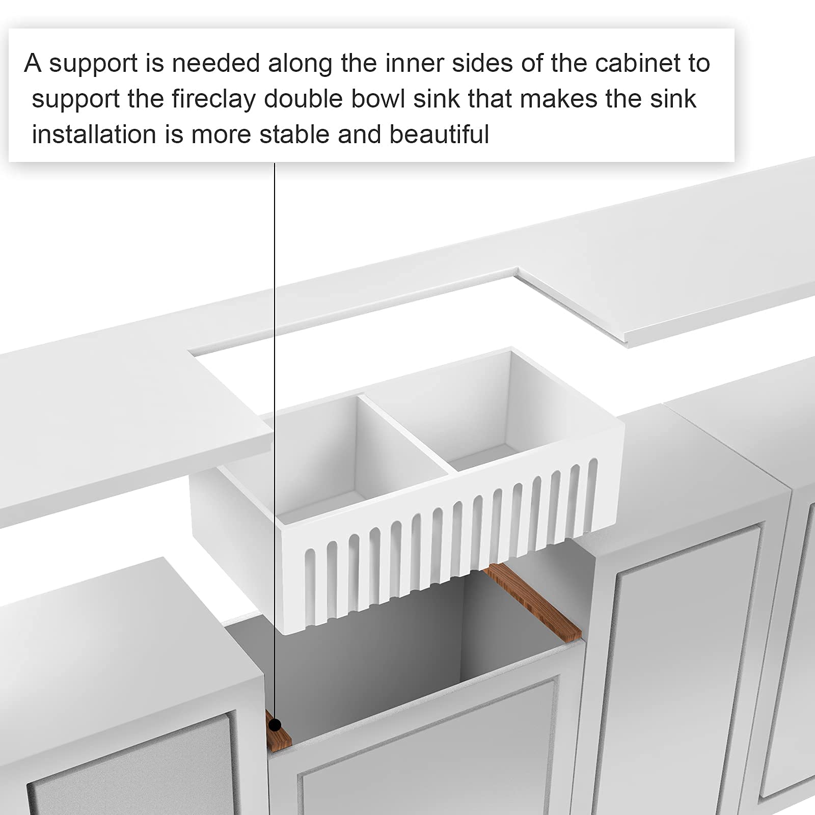 33 inch Fireclay Farmhouse Sink, HausinLuck Double Bowl 50/50 Apron Front Farm Kitchen Sink, Reversible White Farmhouse Ceramic Porcelain Kitchen Sink with 2 Stainless Steel Grids and 2 Drains