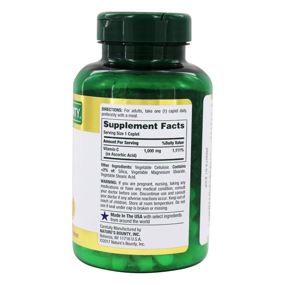 (Exp:01/24) Vitamin C by Nature's Bounty, Immune Support, Vitamin C 1000mg, 100 Caplets