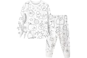 Christmas Colorable Pants Set for Kids DIY Pants with Hand Painted Boys Girls DIY Coloring Shirt Color Your Own Fun