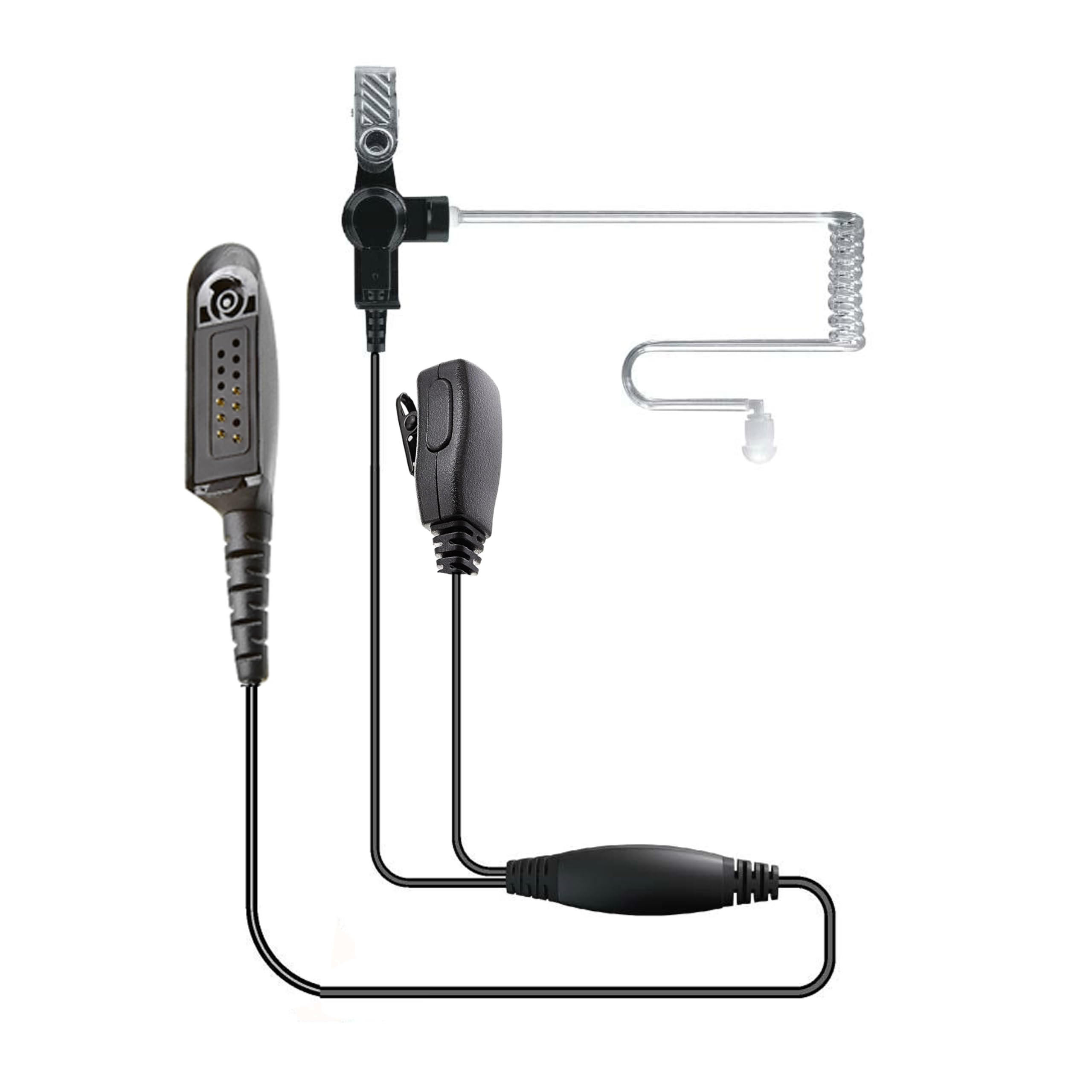Covert Acoustic Air Tube with PTT Microphone Earpiece Headset for Motorola GP320 GP340 GP680 HT1550 MTX850 PRO5350 PTX700 Multi-pin Walkie Talkie