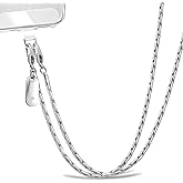X-Lounge Phone Lanyard for Cellphone Case Crossbody Phone Strap Detachable Phone Charms Strap Anti Theft Necklace Holder for iPhone For Women(silver)